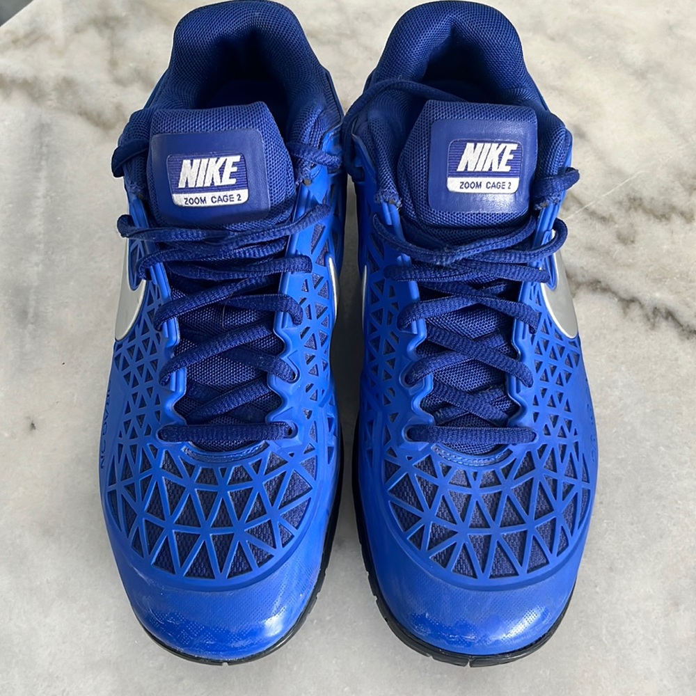 Nike Blue & Pink Zoom Cage 2 Dragon Sneakers Size 7.5 Athletic Tennis Shoes
